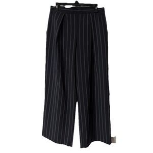 L.K. Bennett London Womens Wide Leg Side Zip Blue Striped Pants Slacks US Size 8